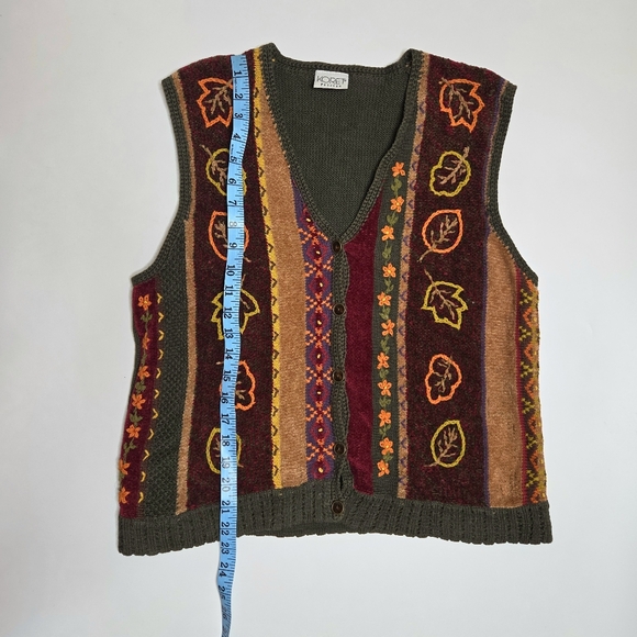 Vintage Colorful Knit Patterned Vest - Picture 4 of 7